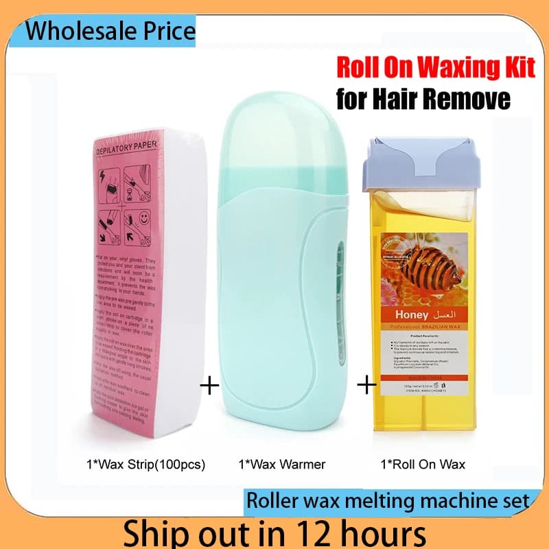 Rotolo unisex per capelli in crema di cera depilatoria ​ Rimozione rullo cera riscaldatore ceretta cartuccia calda scaldatore attrezzatura strumento kit ceretta