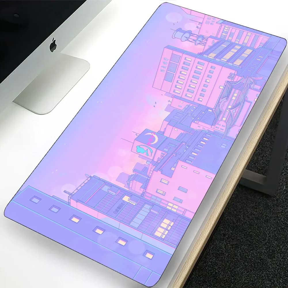 Pink Moon landscape Large Gaming Mouse Pad Computer Mousepad PC Gamer Laptop Mouse Mat Office Mausepad XXL Keyboard Mat Desk Pad