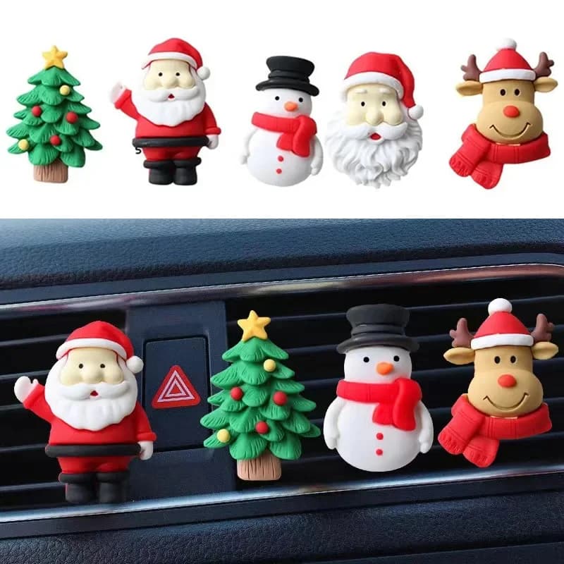 2025 Car Deodorant Clips Christmas Tree Santa Air Perfume Clip for Car Clips for Air Intake Automatic Christmas Decoration Car Accessories