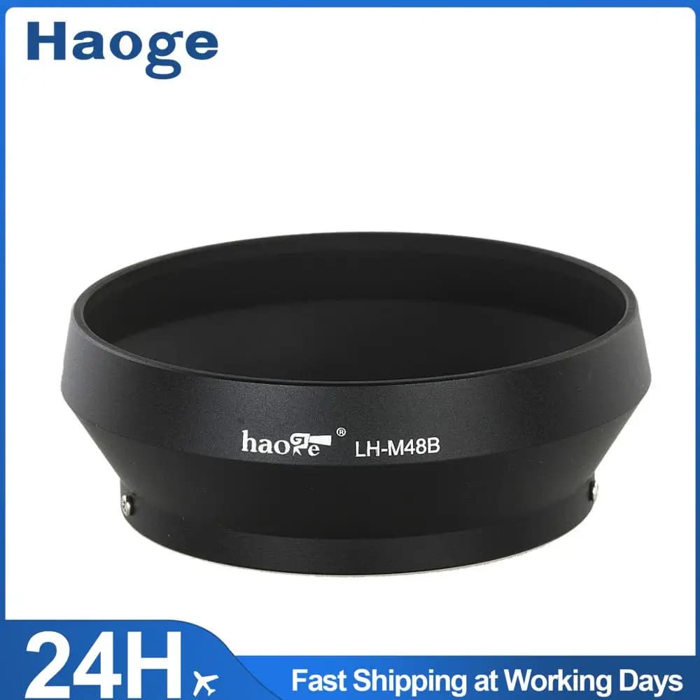 Haoge hg-LH-M48B Metallo Lens Hood Ombra per Olympus M.ZUIKO Digital 17 millimetri F/1.8 Lente del Nero