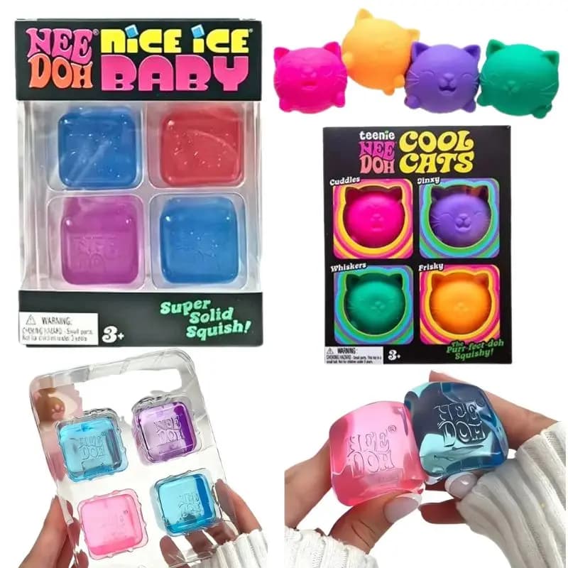 Squeeze Blind Box Needoh Mini Nice Ice Cool Cats Multi Color Toy Squishy Soft Calming Stress Relief for Party Favors Adults Gift