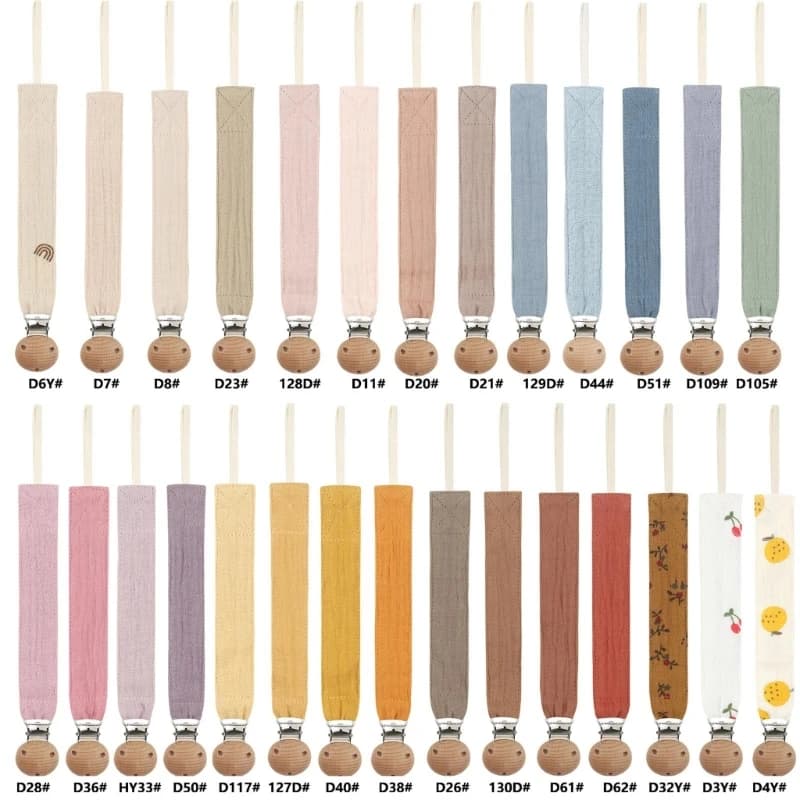 Infant Dummy Pacifier Clips Soft Cotton Soother Holder Nursing Teether Dummy Clip Nipple Holder Baby Pacifier Chain