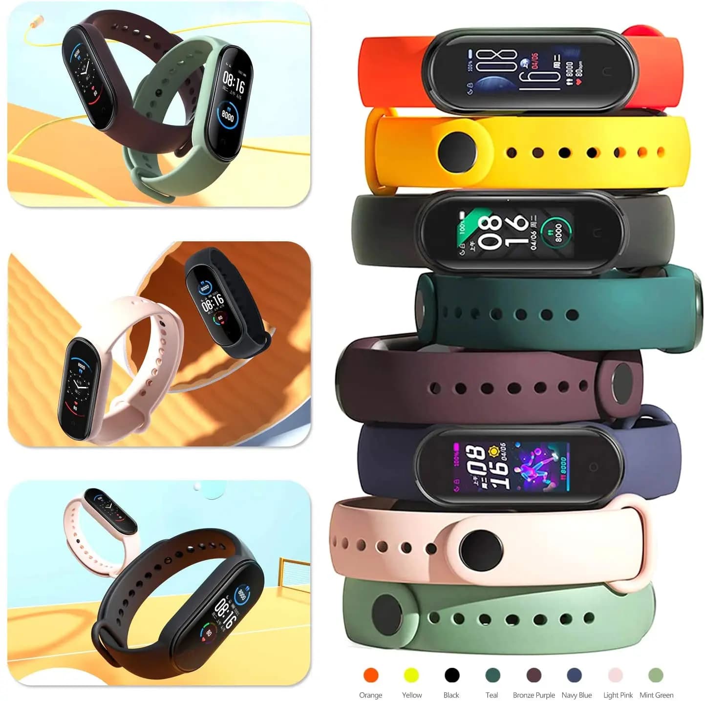 Braccialetto per Mi band 7 cinturino Sport Silicone Miband4 miband 5 polso correa cinturino di ricambio per xiaomi Mi band 3 5 6 4 cinturino