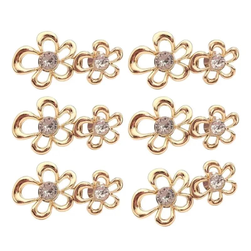 39BD 6 bottoni eleganti per stringere dei fiori per clip fissaggio in per pantaloni jeans