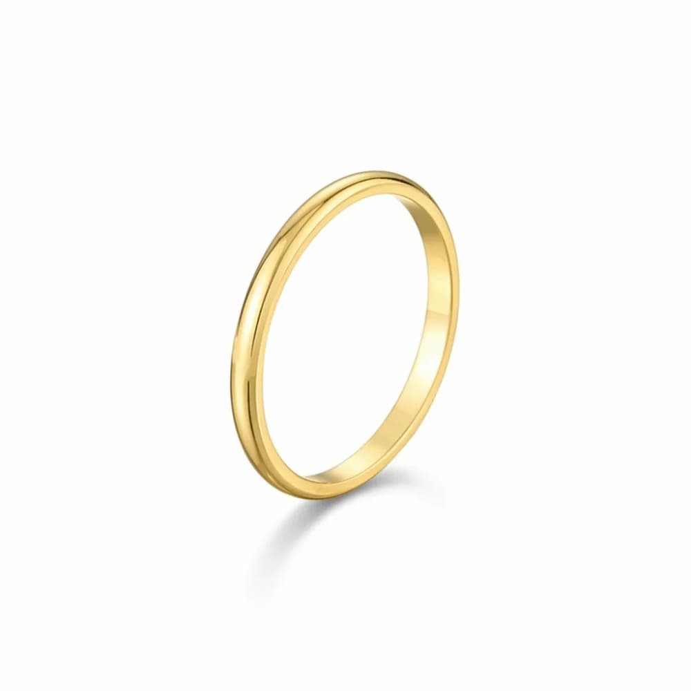 Anelli Punk Impilabili e Resistenti, Design a Spirale 2MM, Anelli Sottili Minimalisti in Acciaio al Titanio, Anello Midi Liscio