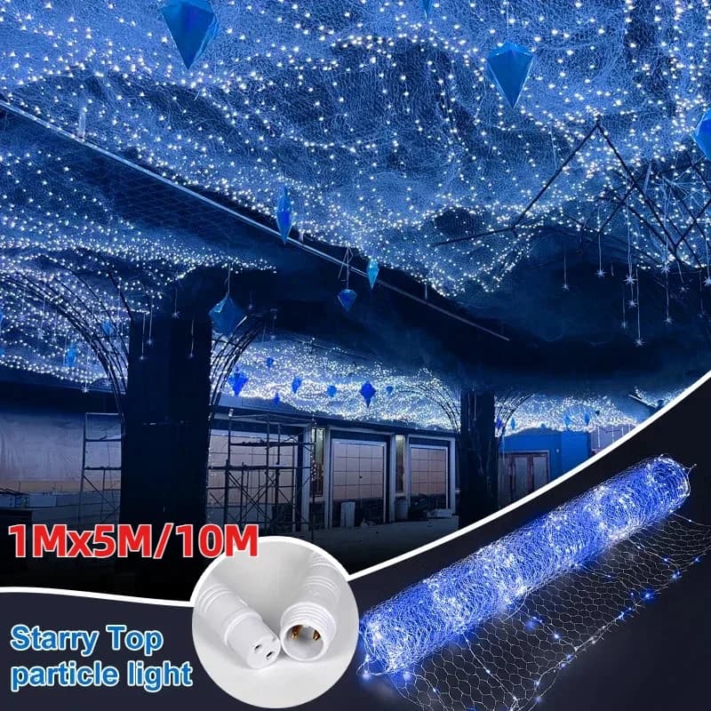 Stringa di luce decorativa a LED per matrimonio Atmosfera fai-da-te Luce Festival Festa Decorazione natalizia Lampada a forma di luce a rete con cielo stellato