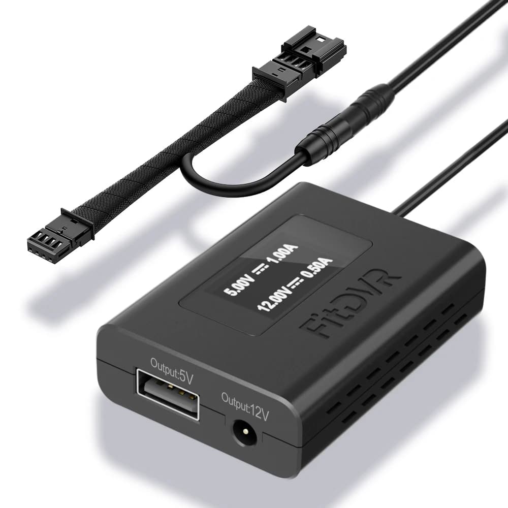 FitDVR (4 pin) dash cam adapter for BMW E Chassis 2004-2010 with rain sensor, LED display, USB power supply, DVR accessories for cars, D3-046