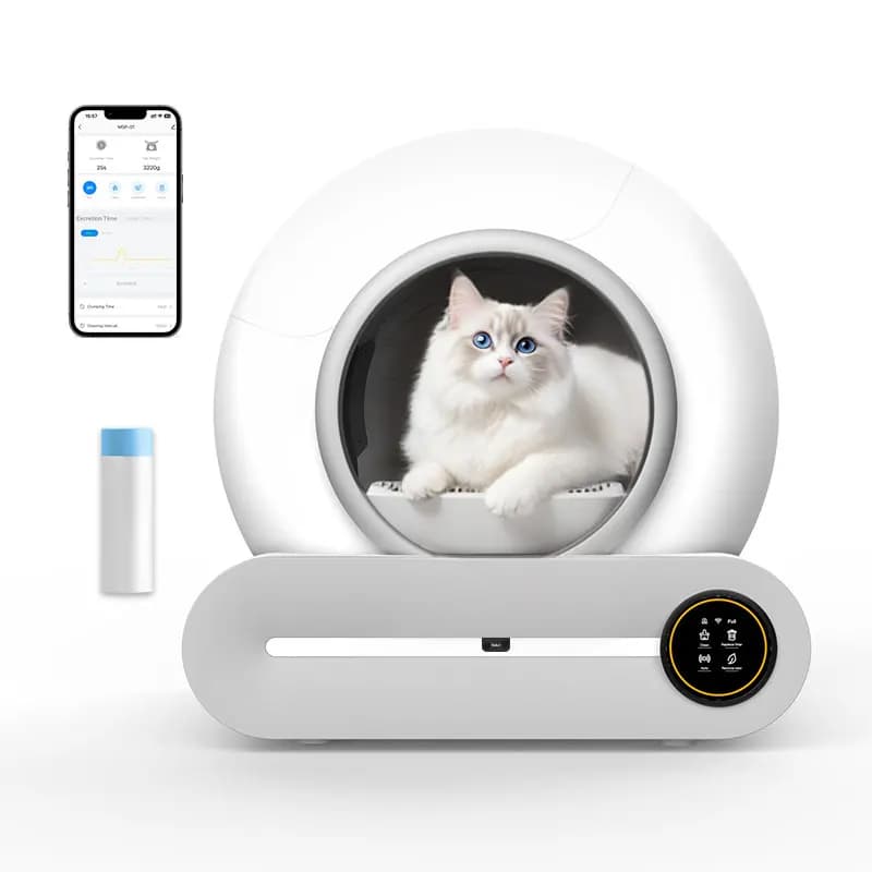 Lettiera automatica da 65 litri, sensori di sicurezza, deodorizzazione ionica, adatta per gattini e gatti adulti