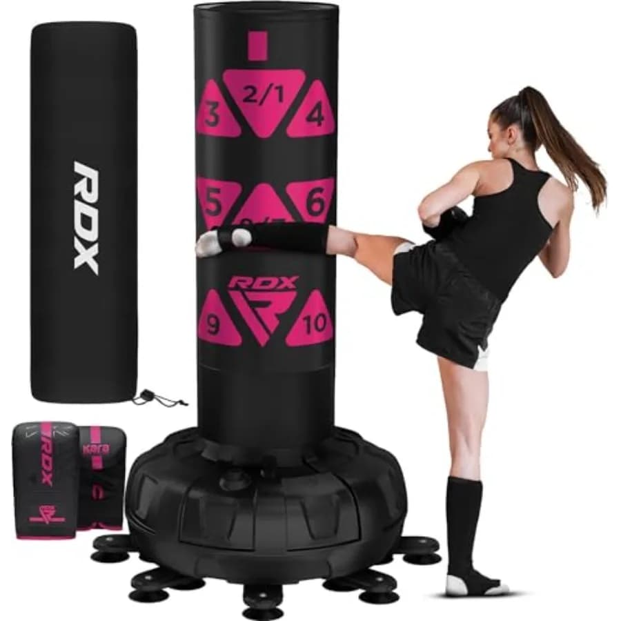 Boxing bag XXL 330LBS with Gloves and Cover, Boxing bag 72-pocket for adults with 17 suction cups and 8 extensions