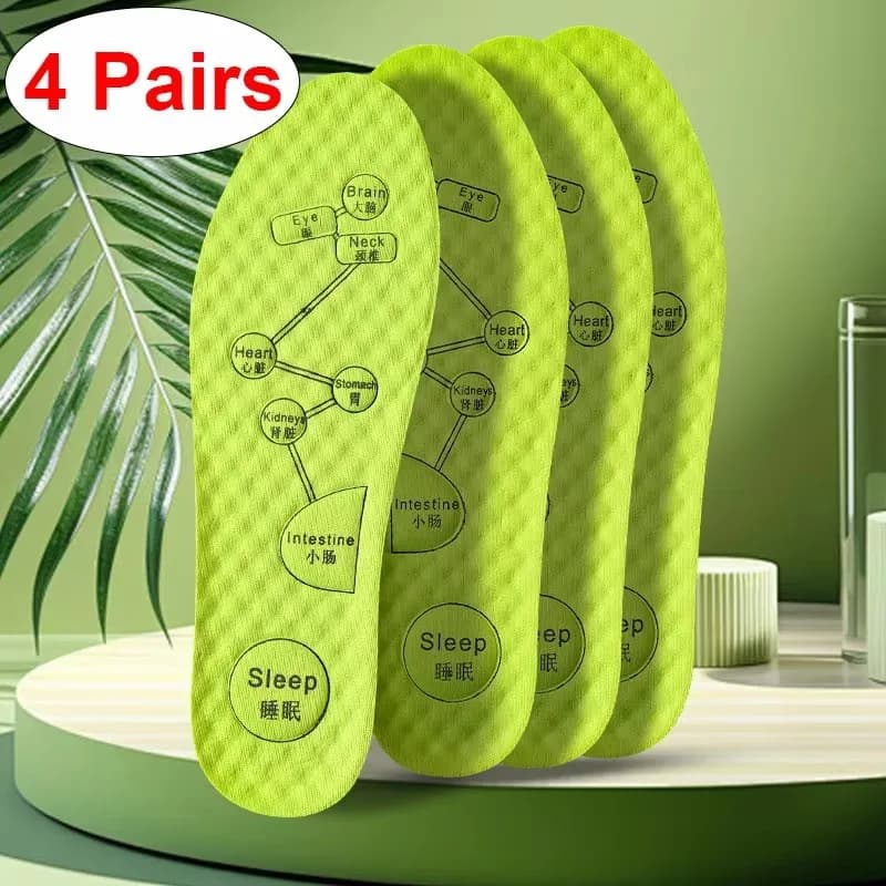 1/2/4/5/6 Paia di Solette per Agopressione Plantare, Assorbenti di Sudore, Deodoranti, Traspiranti per Scarpe da Corsa e Massaggio Piedi