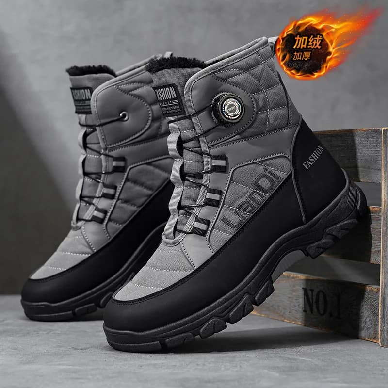 Stivali invernali da uomo 2025 Nuove scarpe alte in cotone Stivali da neve caldi in peluche Scarponi da trekking antiscivolo per uomo Sneakers alte invernali