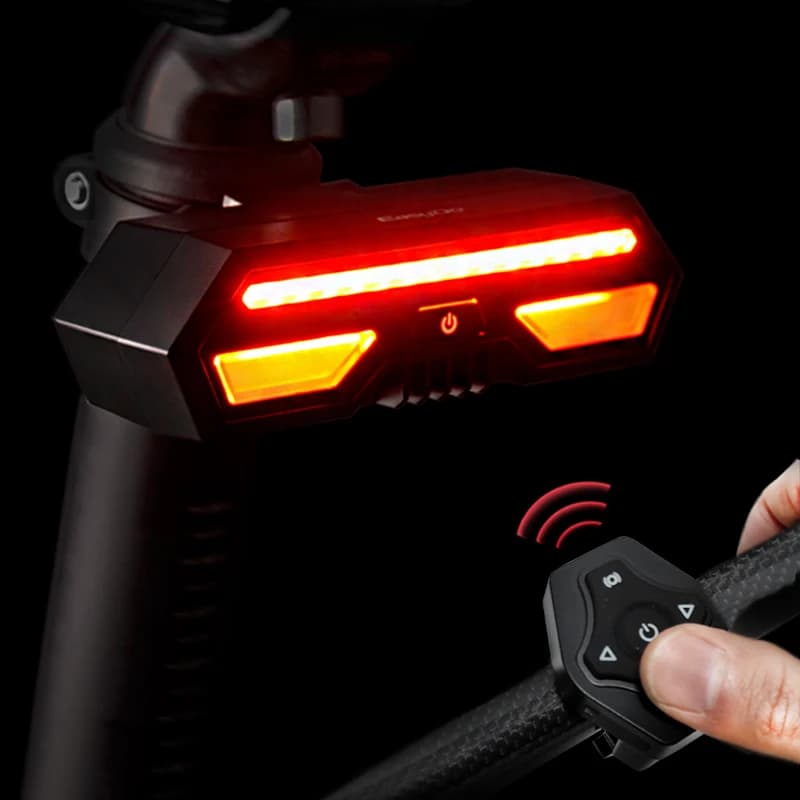 Intelligent Bicycle Rear Light with Wireless Control, Direction Indicators, USB Rechargeable and Easy to Install