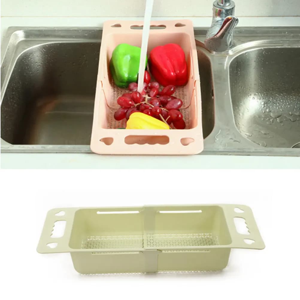 1 Pezzo Scolapasta da Cucina Retrattile Salvaspazio, Cesto Telescopico per Lavello, per Frutta, Verdura, Pasta, Uso Domestico