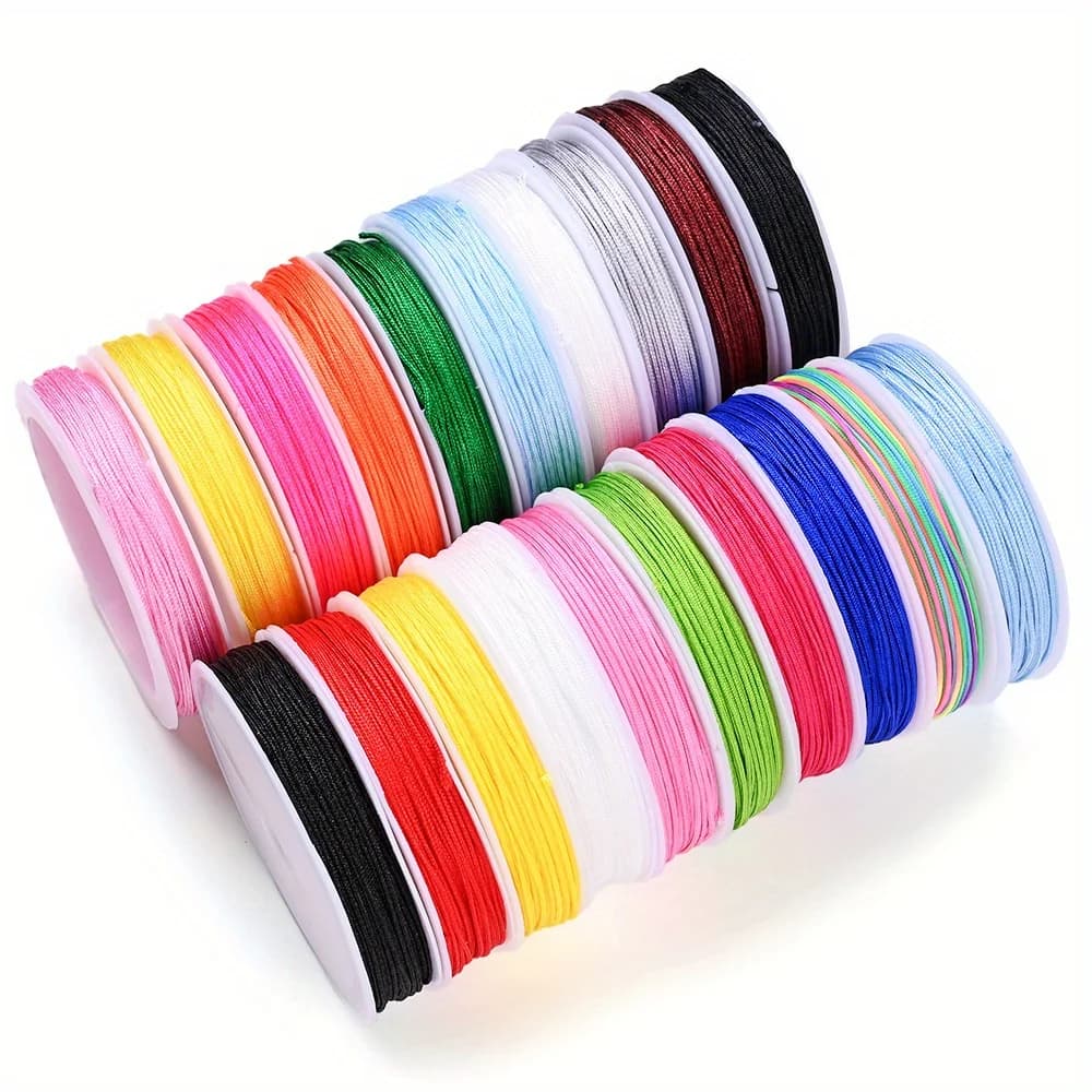 10 m/roll 10 pcs Chinese knot macramè nylon cable 0.8mm No.72 jade wire rope for DIY beads bracelet jewelry creation accessories