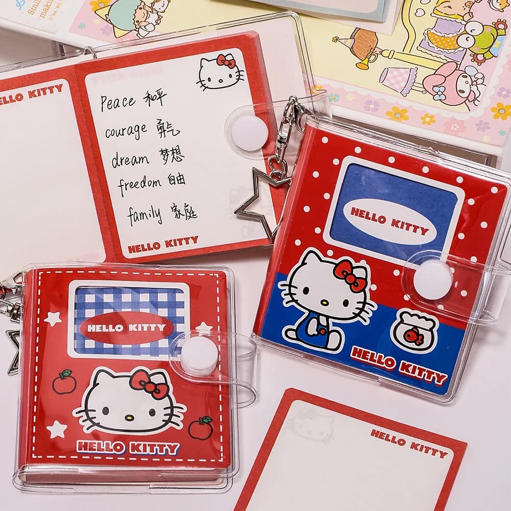 Autentico Taccuino Mini Snap Sanrio Hello Kitty, Quaderno Kawaii Cartoon Portatile per Ragazze, Scrapbook, Quaderni di Lavoro, Agenda, Cancelleria e Regali