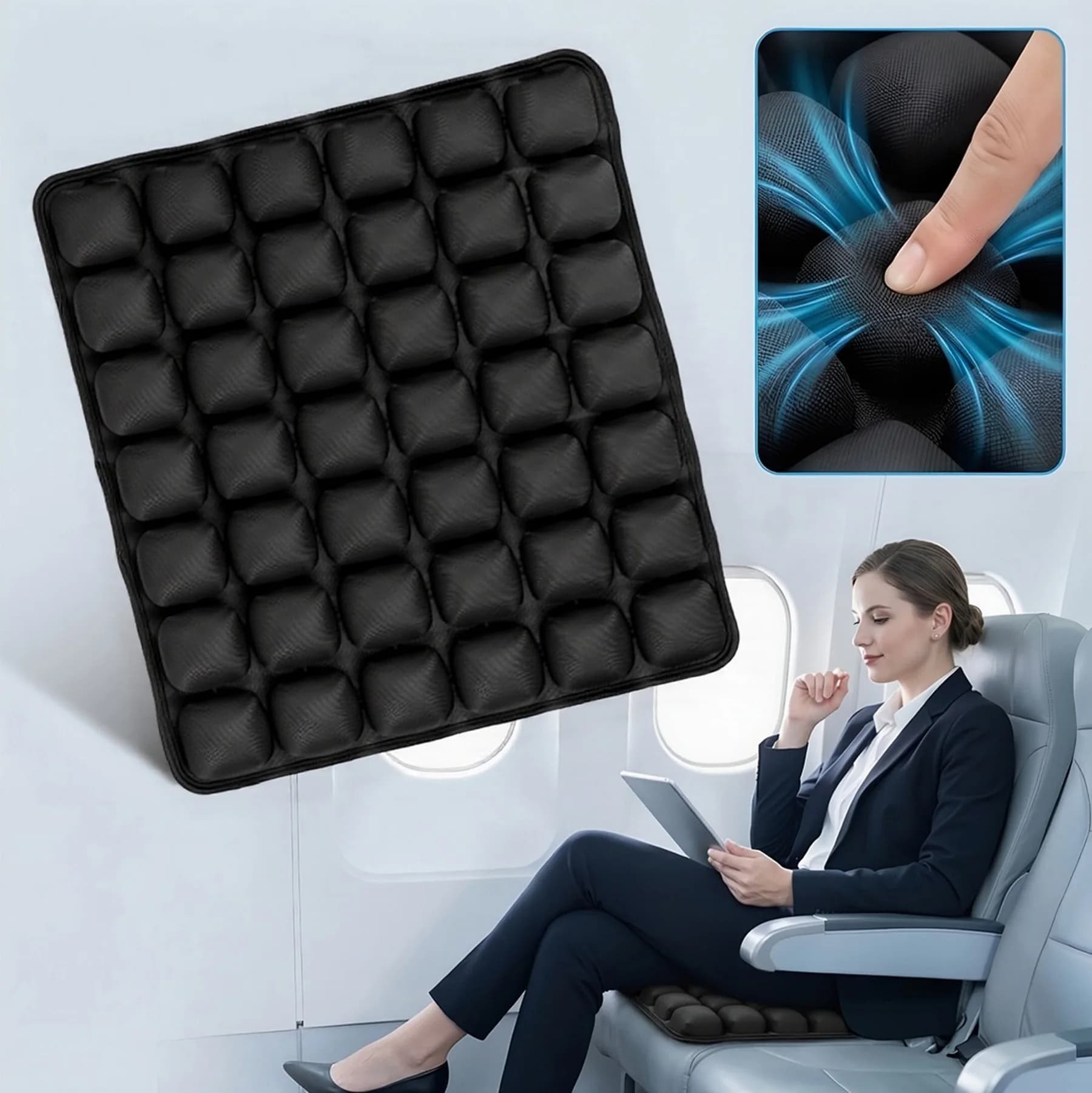 Cuscino ergonomico per seduta a 42 celle: allevia la pressione, aumenta il comfort, si adatta a ogni seduta