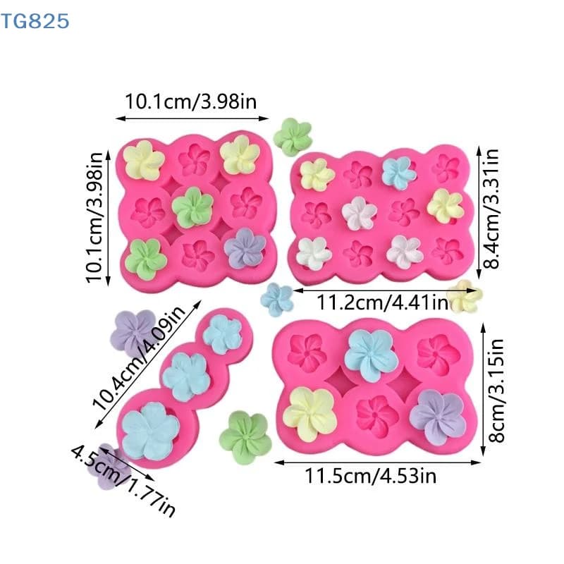 【AN】3/6/9/12Grids 3D Flower Silicone Mold DIY Cake Decor Mold Mousse Chocolate Ice Tray Candle Soap Crafts Kitchen Baking Mold