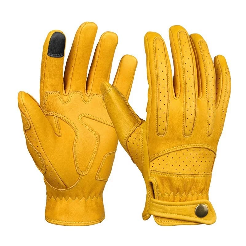 Sheepskin cycling gloves, outdoor anti-fall touch screen sun protection motorcycle gloves, breathable off-road motorcycle gloves