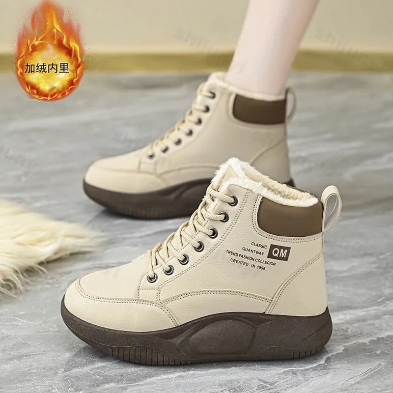 Stivali da donna invernali peluche caldo con suola spessa 2025 nuovi stivali da neve scarpe da donna in cotone a prova di freddo con plateau scarpe da ginnastica classiche Botas Mujer