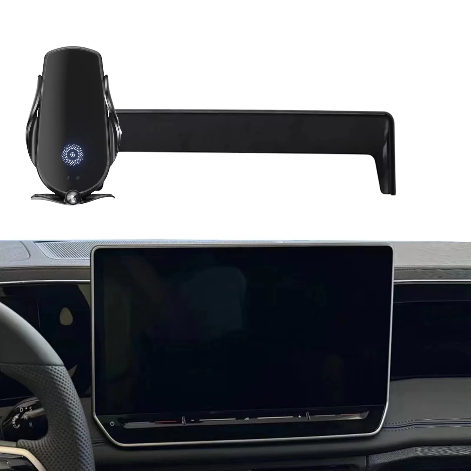 Supporto per telefono per auto per VW Tiguan tayron 2024 2025 2026 Staffa di navigazione per schermo Ricarica wireless magnetica