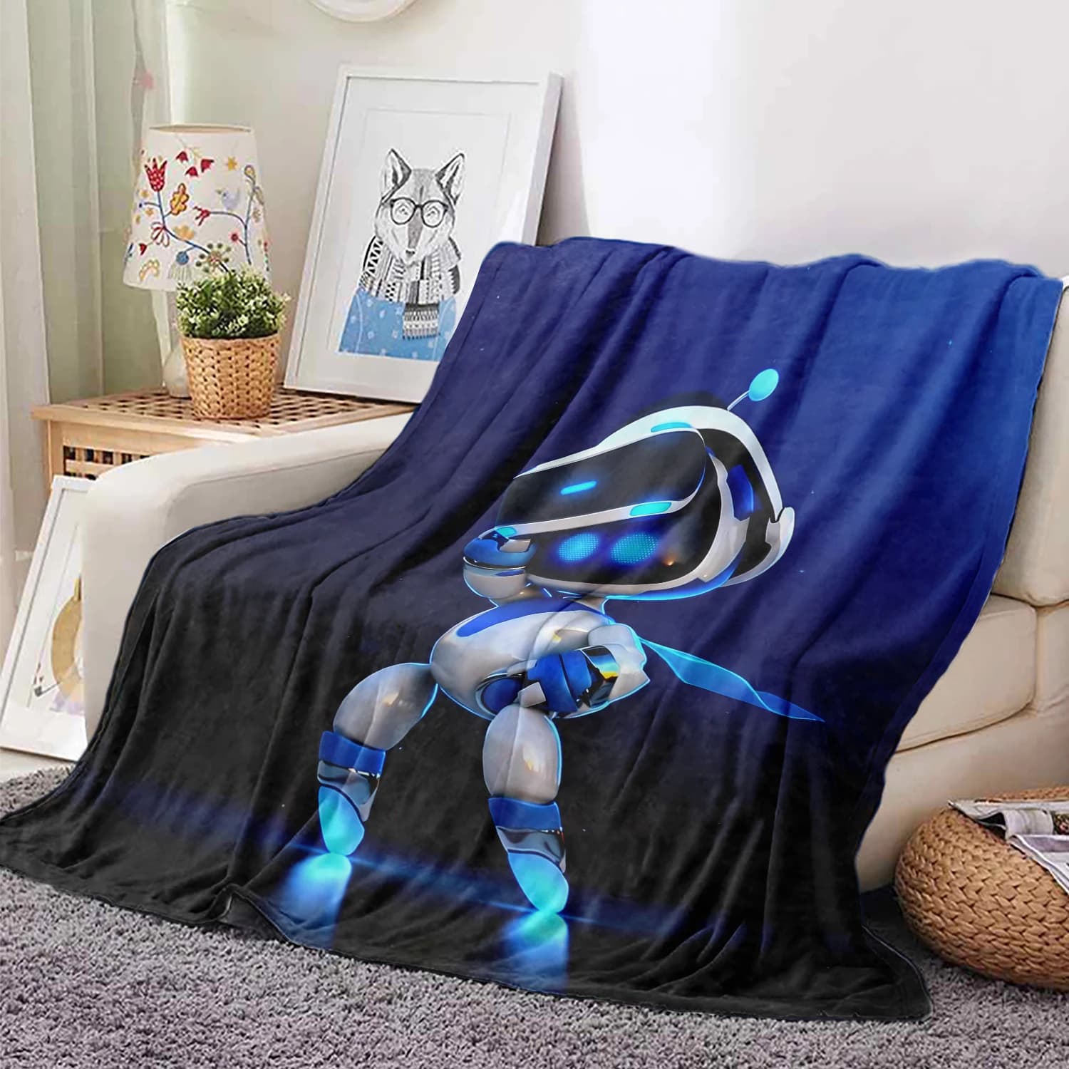 Game BBots Coperta Confortevole e delicata sulla pelle, calda e morbida coperta in peluche, adatta per divano, soggiorno, ufficio, camera da letto