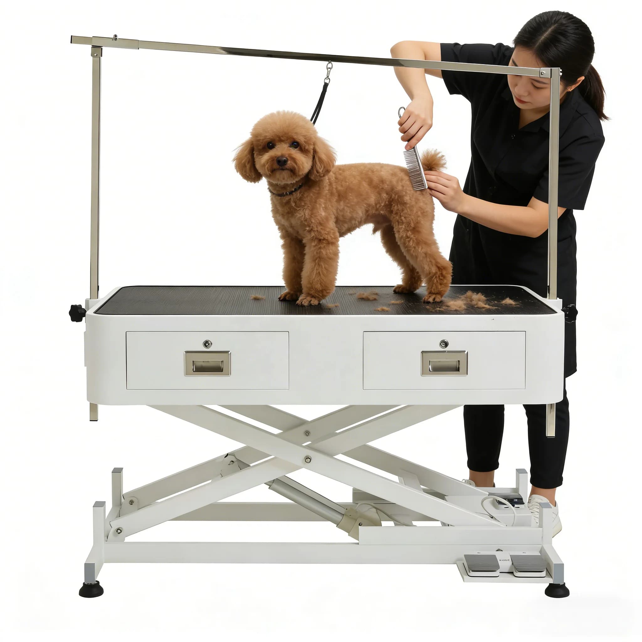 Tavolo da Toelettatura per Animali Elettrico con Sollevamento e Cassetti, Direttamente dalla Fabbrica USMILEPET, per Saloni di Toelettatura