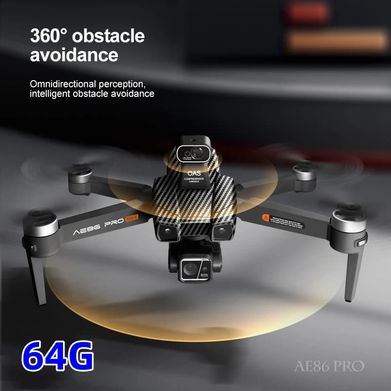 AE86 PRO Max + Professional drone with 8K HD camera Gimbal 3-axis aerial photography Avoiding obstacles FPV GPS Dron RC Quadcopter
