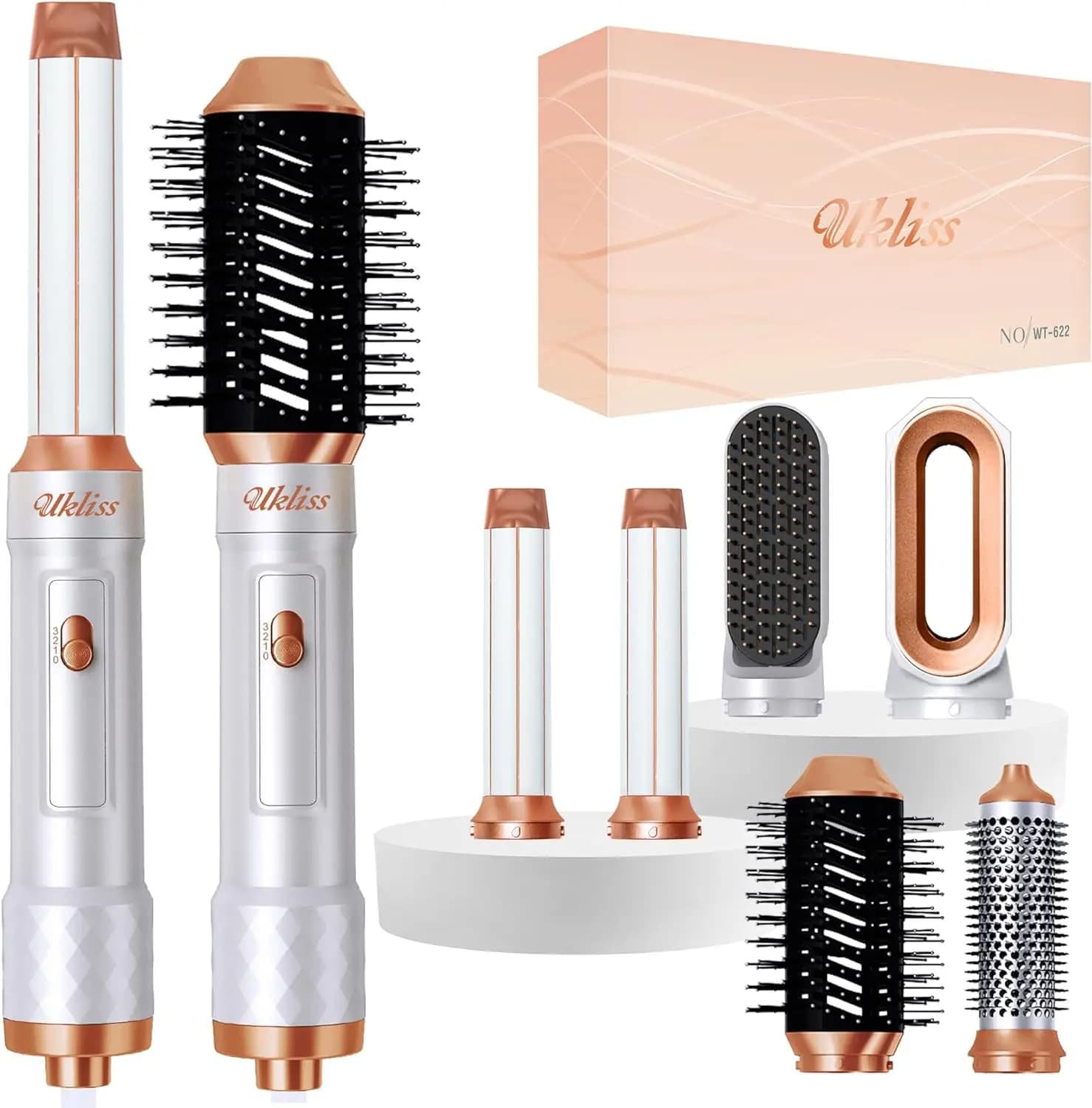 6 in 1 Hair Brush Hair Dryer Dryer Hair Dryer Ionic Brush Hot Air Brush Hair styling tool Electric thermal brush Air curler bag