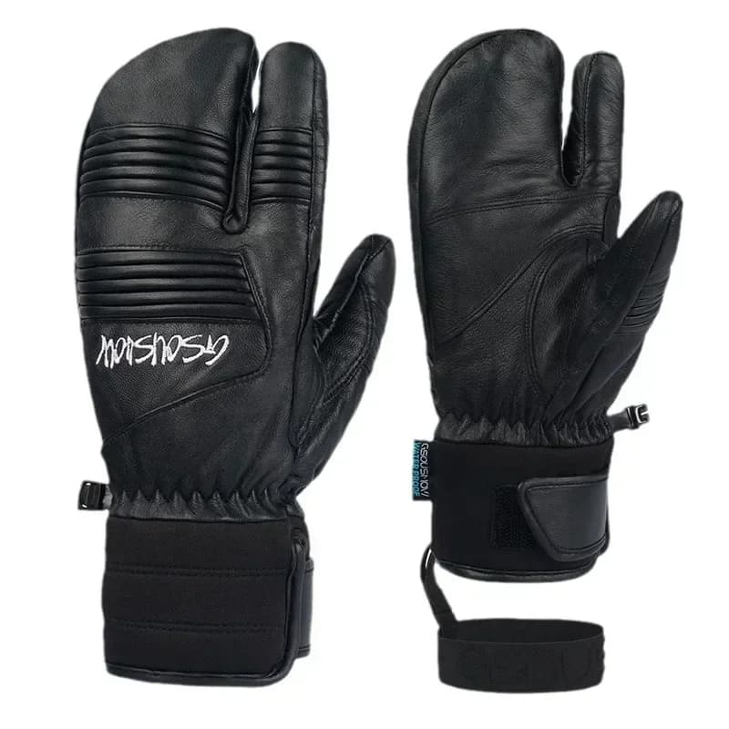 Durable three-tip ski gloves Women's/men's winter gloves thickened sheepskin waterproof windproof cycling gloves