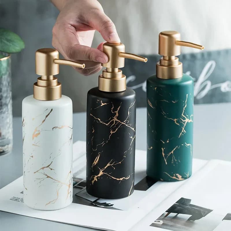 Marbling Ceramics Lotion Bottle Bathroom Supplies Accessories Handwashing Fluid Bottling Soap Dispenser Portable Soap Dispensers
