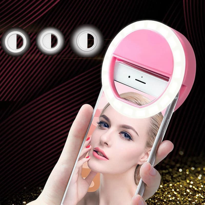 Lampada selfie a LED universale Obiettivo del telefono cellulare Anello flash portatile 36 LED Anello luminoso con clip per tutti i telefoni per iPhone Huawei