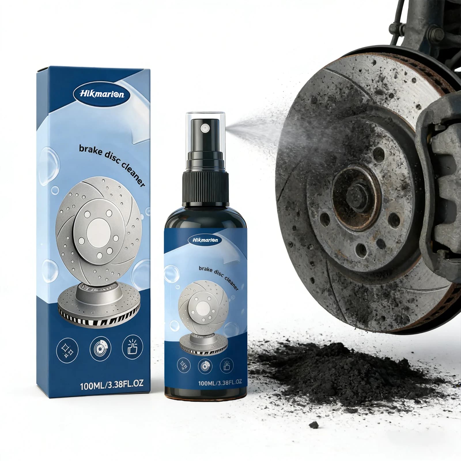 Spray detergente freni, sgrassatore potente, rimuovi polvere freni, ad alte prestazioni, per manutenzione auto, pulizia cerchioni, 100ml, lavaggio auto