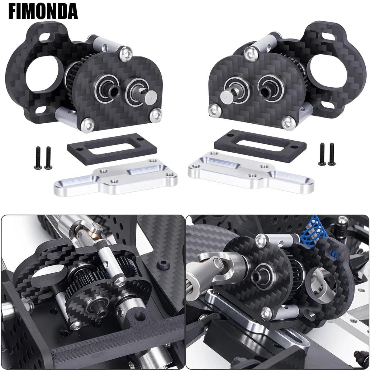 Cambio Ultraleggero in Fibra di Carbonio Tiny 48P per Chassis LCG 1/10, Componenti per Costruzioni e Aggiornamenti