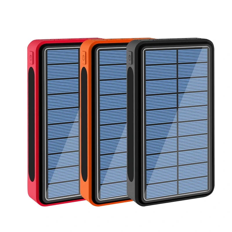 Caricabatteria esterno portatile della banca di energia solare 50000mAh per Huawei iPhone 13 Samsung Xiaomi 11 Powerbank con torcia a LED
