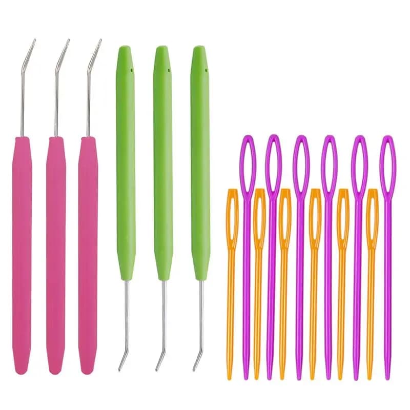 Set di ganci per telaio in maglia 6 pezzi gancio per telaio per maglieria con ferri da maglia in plastica Kit gancio per ago all'uncinetto colore casuale
