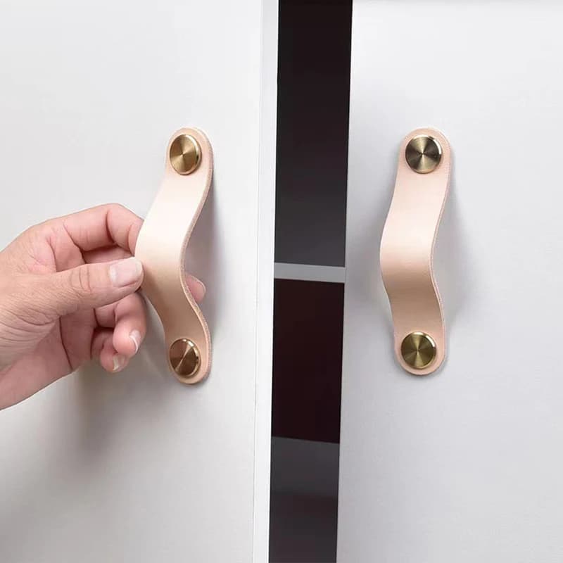 Maniglie per mobili moderne Maniglia per mobili per cassetti Maniglie in pelle nera Manopole per guardaroba da cucina Maniglie per porte hardware