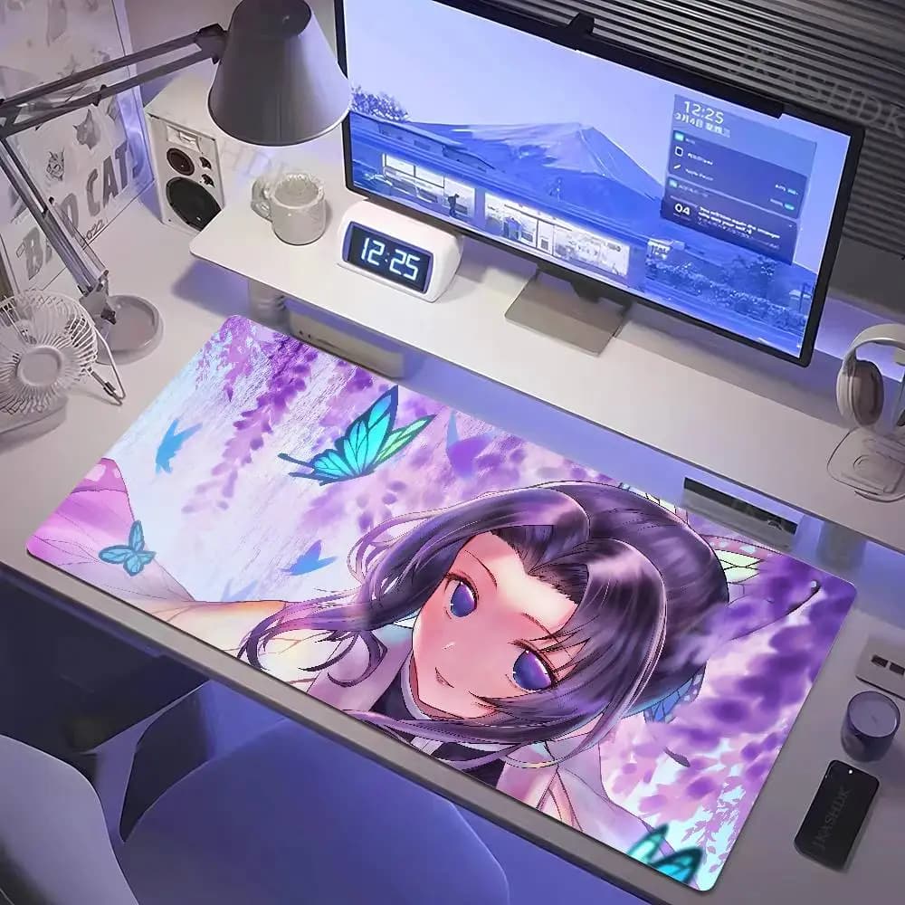Tappetino per Mouse da Gaming Demon Slayer Gyomei, Grande Tappetino in Gomma per Tastiera e Scrivania con Bordo Cucito da 2MM