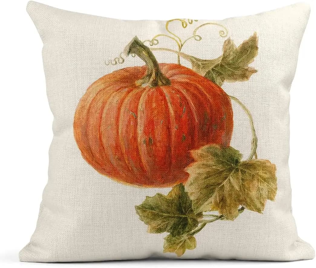 Fodera per cuscino in lino autunno zucca decorazione per la casa federa divano letto divano fodera per cuscino quadrato federa autunnale