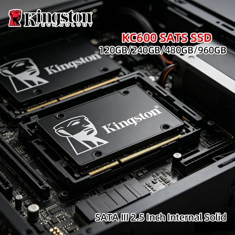 Kingston KC600 2.5" SATA3 SSD, 256GB/512GB/1TB/2TB, High Speed Internal Solid State Drive for Laptop & Desktop PC