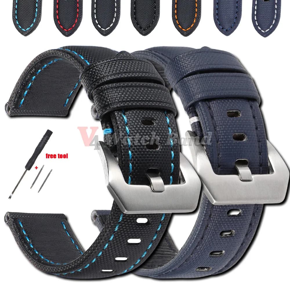 Cinturino per orologio in nylon Sailcloth 20mm 22mm 24mm 24mm per Panerai per Omega per Seiko Band Canvas Men Bracciale da polso Accessori per orologi