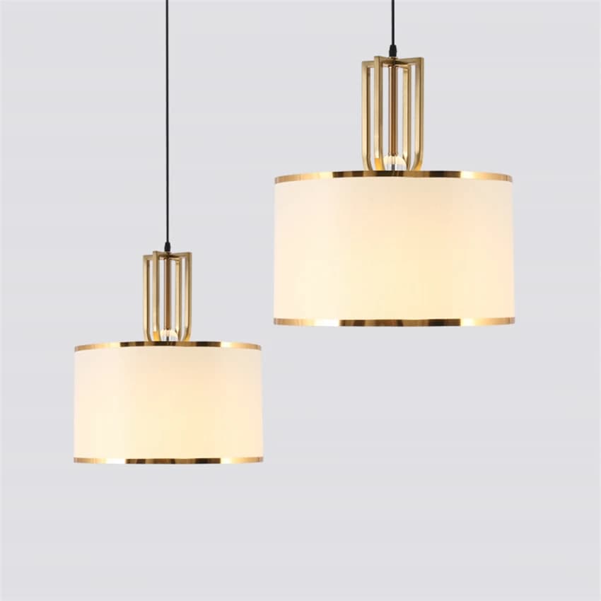 anello moderno di lusso in tessuto dorato lampade a sospensione camera da letto lampade da comodino corridoio soggiorno sala da pranzo luci a sospensione illuminazione studio deco