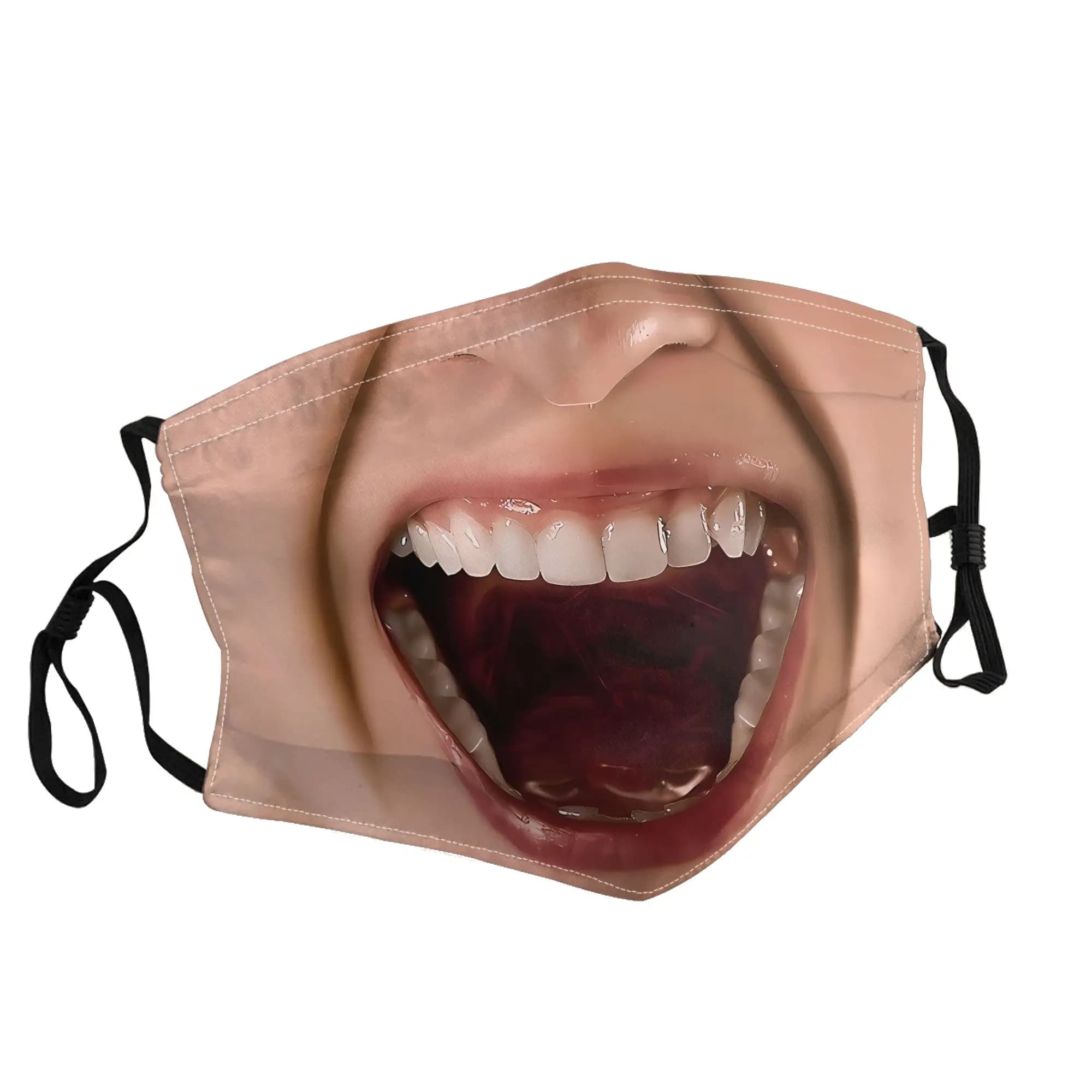 Sottobicchieri con stampa di un viso di donna con la bocca aperta, maschera unisex, moda outdoor, stampata