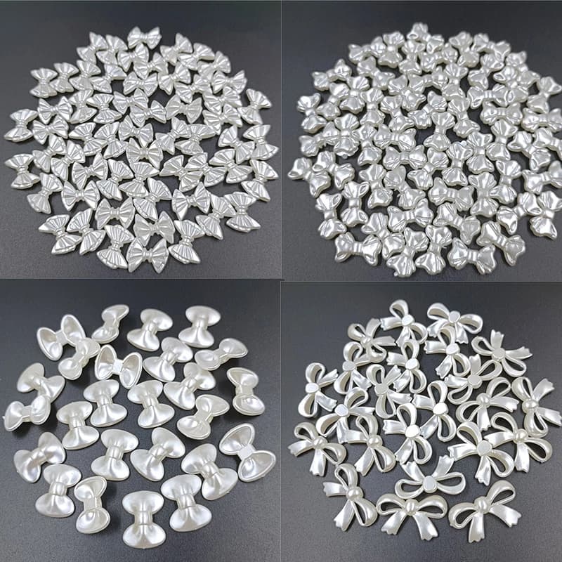 20 pz/borsa Nastro Acrilico Arco ABS Imitazione Perla Perlina Con Foro Collana FAI DA TE Bracciale Orecchini Creazione di Gioielli Materiale