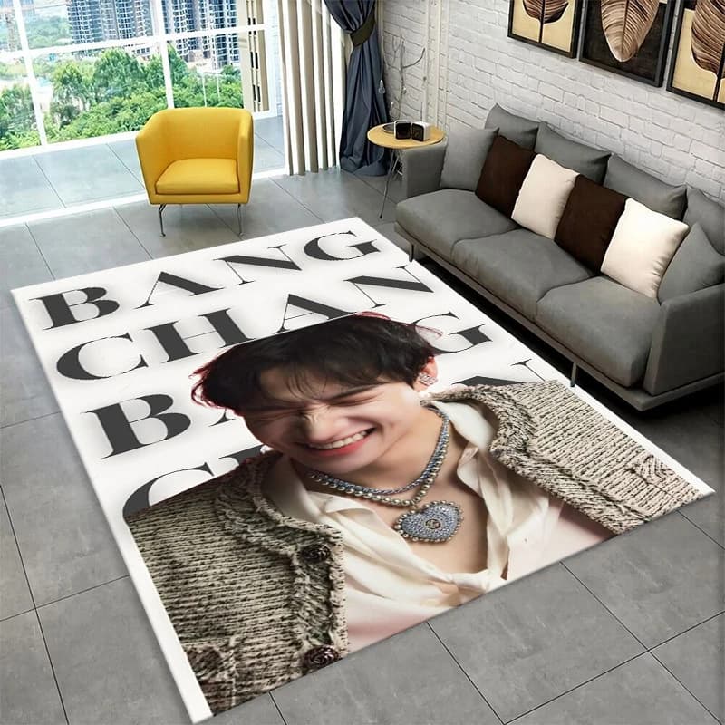 Kpop Bang Chan Stray Kids Music Carpet Rug for Playroom Bedroom Living Room Sofa Home Decor,kid Area Rug Non-slip Floor Mat