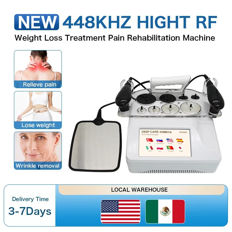 Macchina per termoterapia per il lifting del viso 448K CET RET Rafforzamento della pelle Attrezzatura per la bellezza antirughe Bruciagrassi Dimagrante Perdita di peso