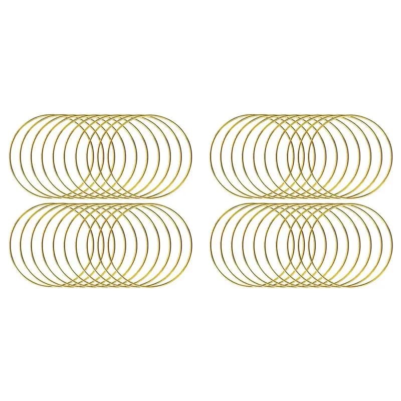 A74E-40Pcs 4Inch Dream Catcher Rings Metal Crafts Hoops Wreath-Macrame Creations Rings For DIY Crafts