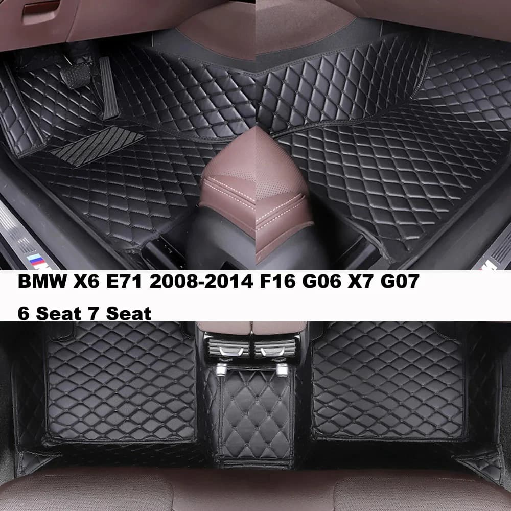 3-piece full cover custom car mats for BMW X6 E71 2008-2014 F16 G06 X7 G07 6 seats Car accessories