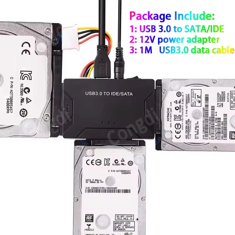 Convertitore da USB 3.0 a SATA IDE Adattatore USB Disco rigido Cavo HDD 2.5 "3.5" SATA IDE HDD 6TB PC portatile Accessori per computer
