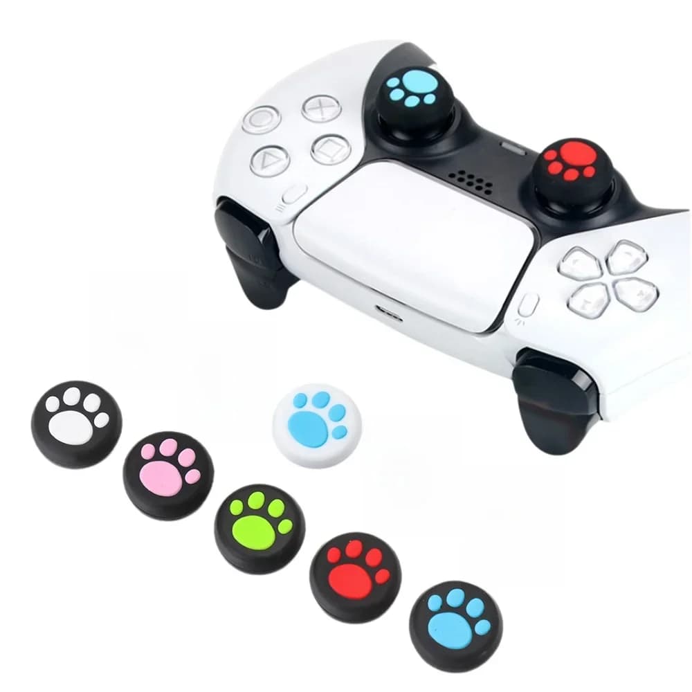 Cappucci in silicone per zampa di gatto Impugnature per levetta Copertura per joystick Proteggi custodia per levetta per PlayStation 4 PS4 PS5 Xbox one 360 Controller