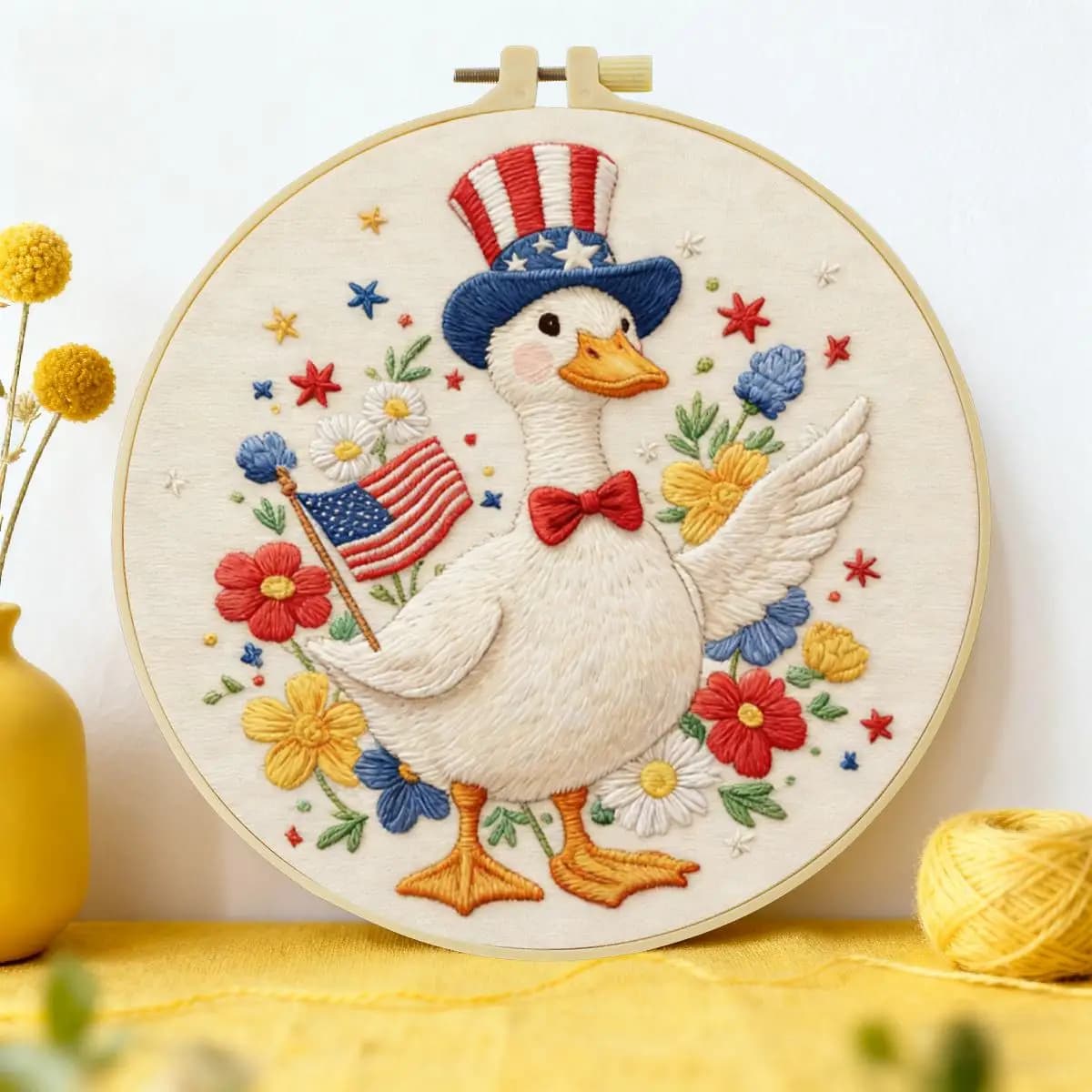1pc 20X20CM/15X15CM 7.87/6.3inch Duck Embroidery Starter Kit DIY kit DIY embroidery kit manualidades Home Decor Sewing Art